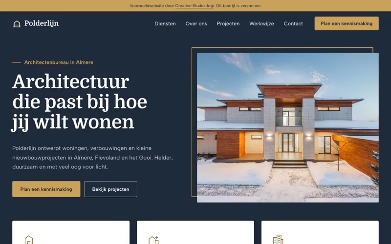 Homepage van Polderlijn architecten