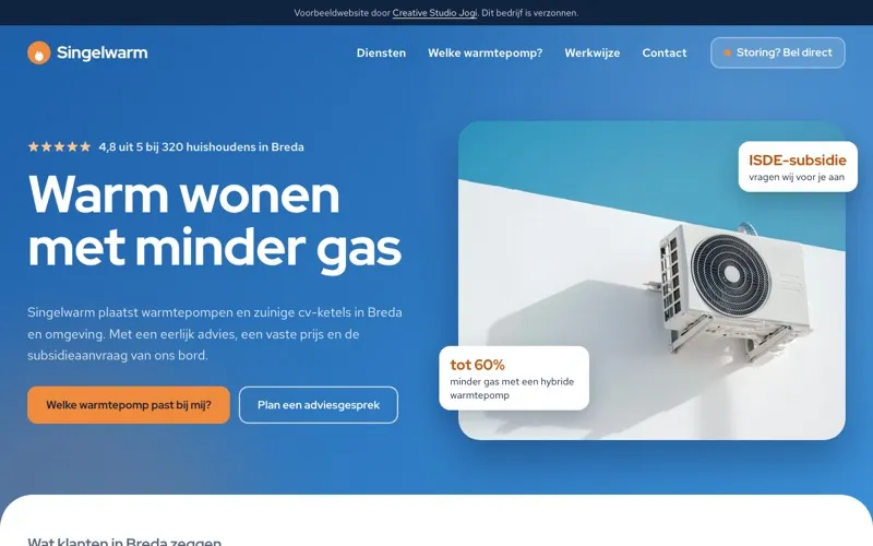 Homepage van Singelwarm