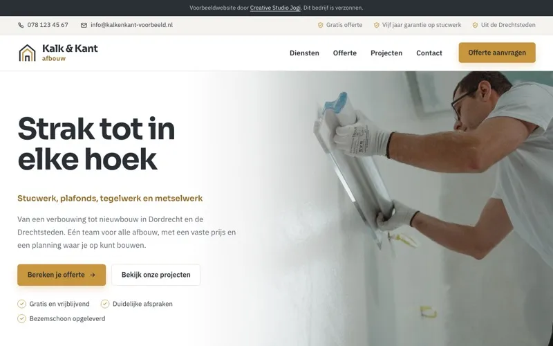 Homepage van Kalk & Kant