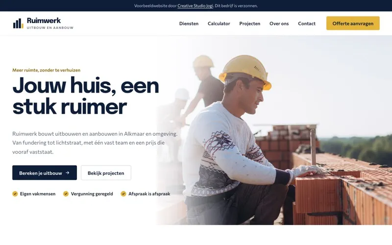 Homepage van Ruimwerk
