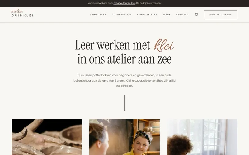 Homepage van Atelier Duinklei