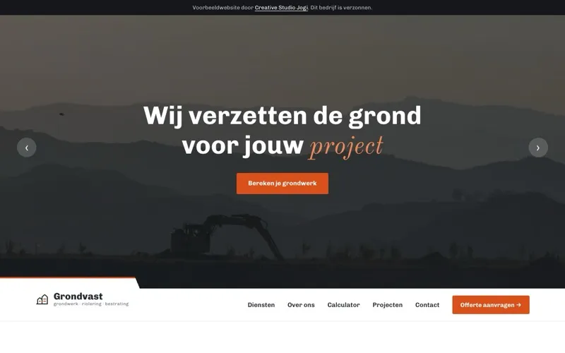 Homepage van Grondvast